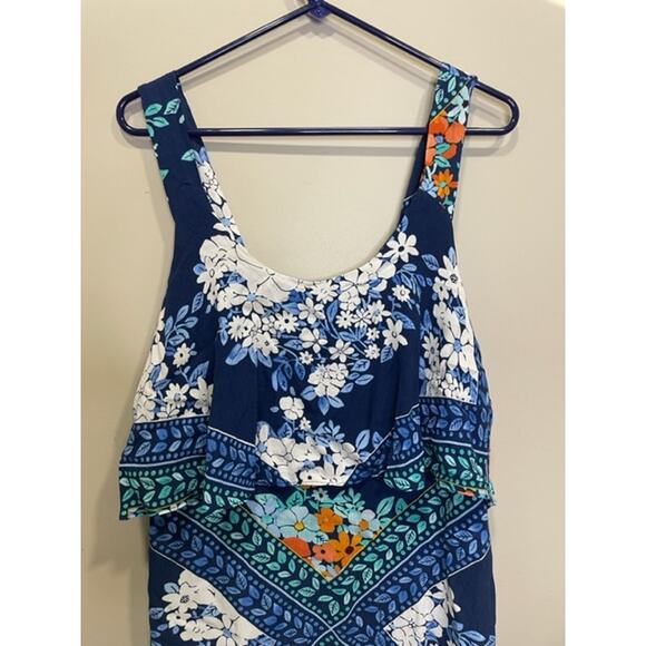 Maeve Anthropologie Womens Tisana Blue Floral Print Sleeveless Dress Sz 10 - Picture 7 of 10